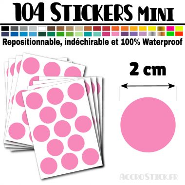 104 Ronds 2 cm - Stickers mini gommettes