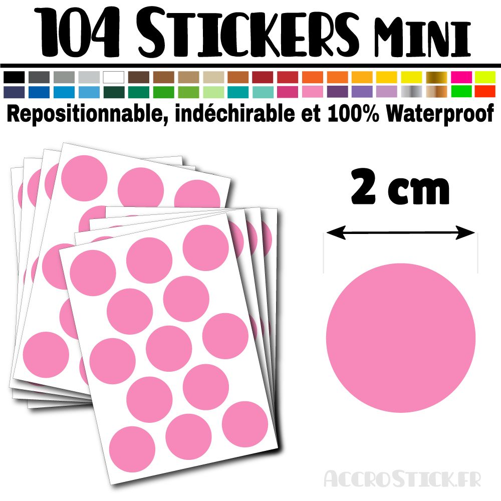 104 Ronds 2 cm - Stickers mini gommettes 104 Ronds 2 cm - Stickers mini gommettes