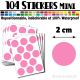 104 Ronds 2 cm - Stickers mini gommettes