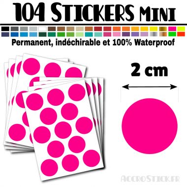 104 Ronds 2 cm - Stickers mini gommettes
