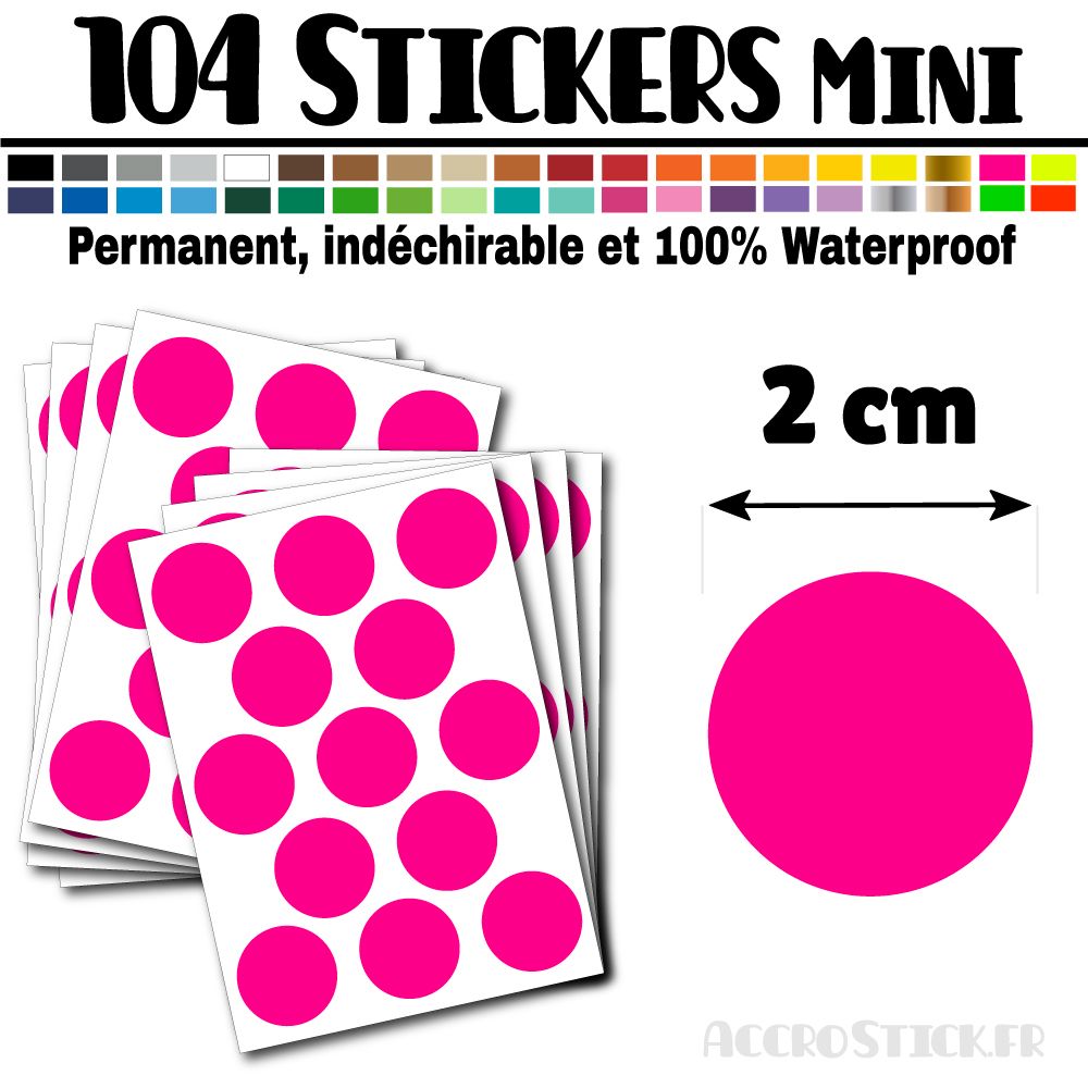 104 Ronds 2 cm - Stickers mini gommettes 104 Ronds 2 cm - Stickers mini gommettes
