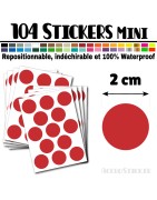 104 Ronds 2 cm - Stickers mini gommettes