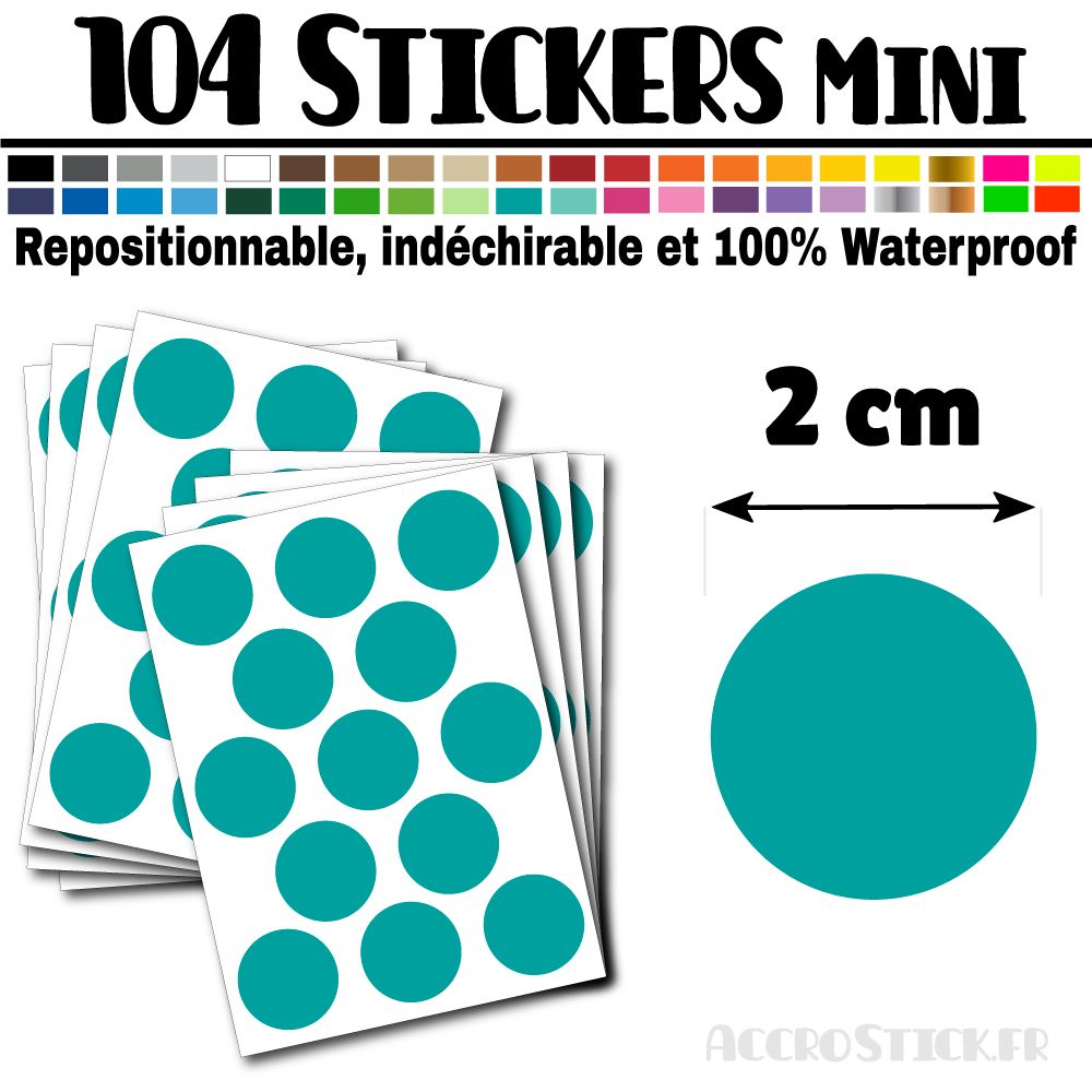 104 Ronds 2 cm - Stickers mini gommettes 104 Ronds 2 cm - Stickers mini gommettes