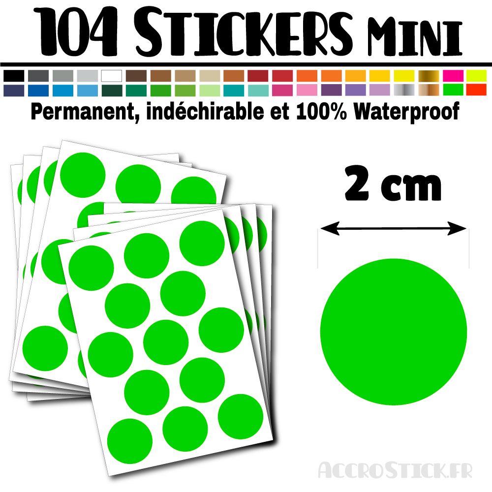 104 Ronds 2 cm - Stickers mini gommettes 104 Ronds 2 cm - Stickers mini gommettes