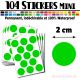 104 Ronds 2 cm - Stickers mini gommettes