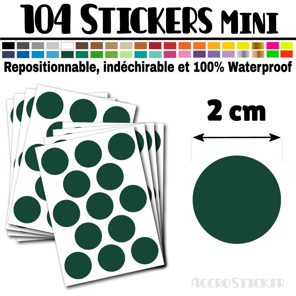 104 Ronds 2 cm - Stickers mini gommettes 104 Ronds 2 cm - Stickers mini gommettes
