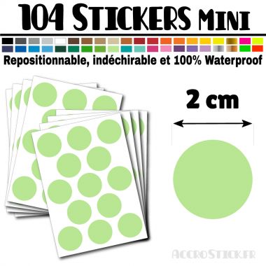 104 Ronds 2 cm - Stickers mini gommettes