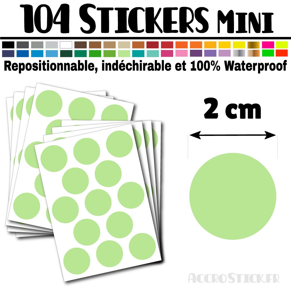 104 Ronds 2 cm - Stickers mini gommettes 104 Ronds 2 cm - Stickers mini gommettes