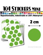 104 Ronds 2 cm - Stickers mini gommettes