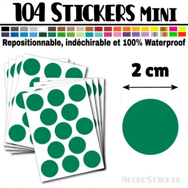 104 Ronds 2 cm - Stickers mini gommettes