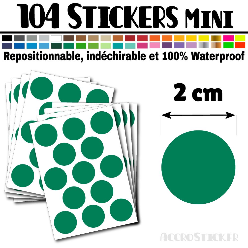 104 Ronds 2 cm - Stickers mini gommettes 104 Ronds 2 cm - Stickers mini gommettes