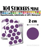 104 Ronds 2 cm - Stickers mini gommettes