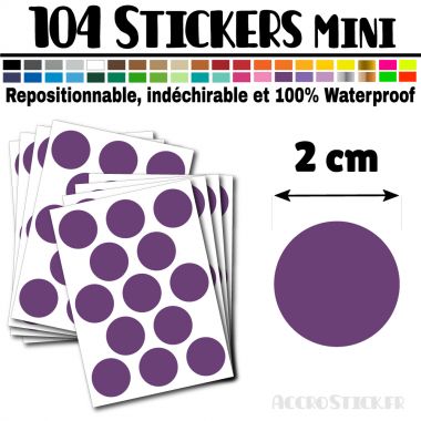 104 Ronds 2 cm - Stickers mini gommettes