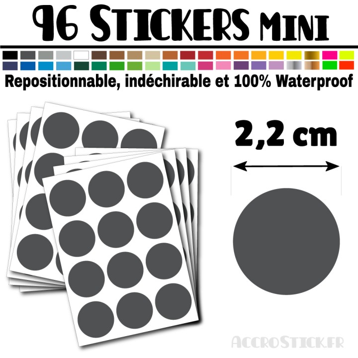 96 Ronds 2,2 cm - Stickers mini gommettes