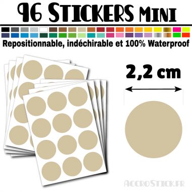 96 Ronds 2,2 cm - Stickers mini gommettes