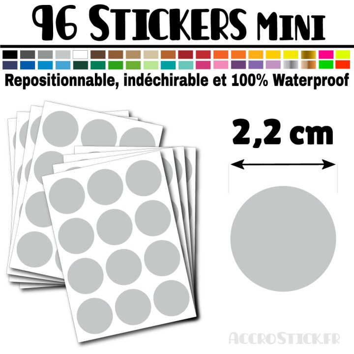 96 Ronds 2,2 cm - Stickers mini gommettes