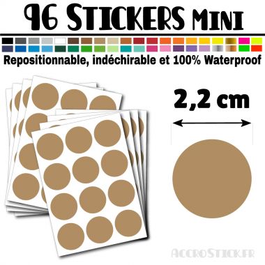 96 Ronds 2,2 cm - Stickers mini gommettes
