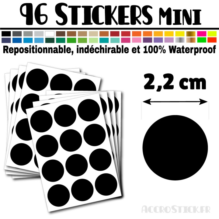 96 Ronds 2,2 cm - Stickers mini gommettes