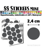 88 Ronds 2,4 cm - Stickers mini gommettes