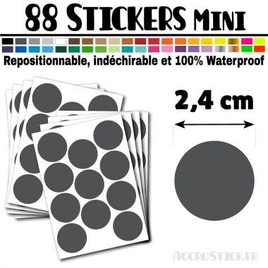 88 Ronds 2,4 cm - Stickers mini gommettes