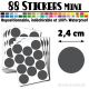 88 Ronds 2,4 cm - Stickers mini gommettes