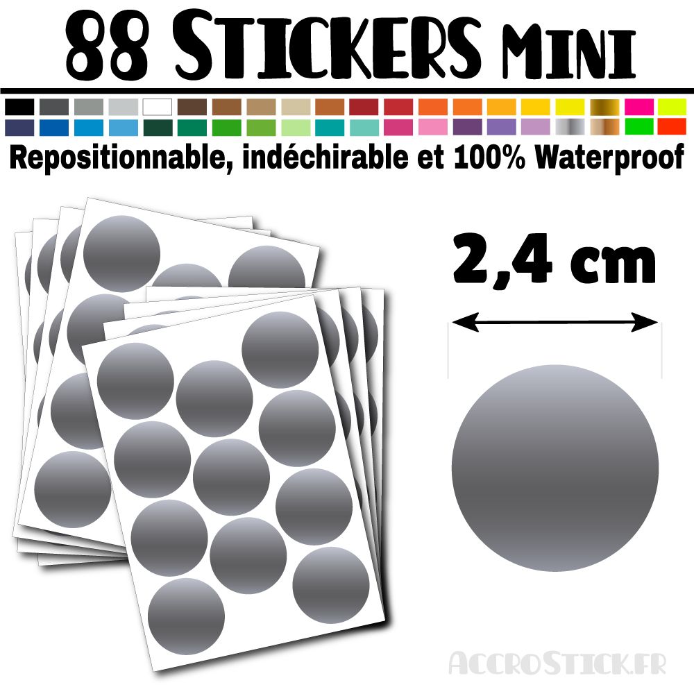 88 Ronds 2,4 cm - Stickers mini gommettes 88 Ronds 2,4 cm - Stickers mini gommettes