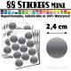 88 Ronds 2,4 cm - Stickers mini gommettes