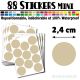 88 Ronds 2,4 cm - Stickers mini gommettes