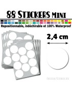 88 Ronds 2,4 cm - Stickers mini gommettes