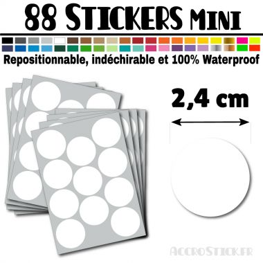 88 Ronds 2,4 cm - Stickers mini gommettes
