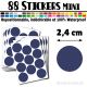 88 Ronds 2,4 cm - Stickers mini gommettes