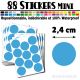 88 Ronds 2,4 cm - Stickers mini gommettes