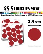 88 Ronds 2,4 cm - Stickers mini gommettes