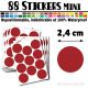 88 Ronds 2,4 cm - Stickers mini gommettes