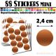 88 Ronds 2,4 cm - Stickers mini gommettes