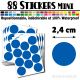 88 Ronds 2,4 cm - Stickers mini gommettes