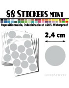 88 Ronds 2,4 cm - Stickers mini gommettes