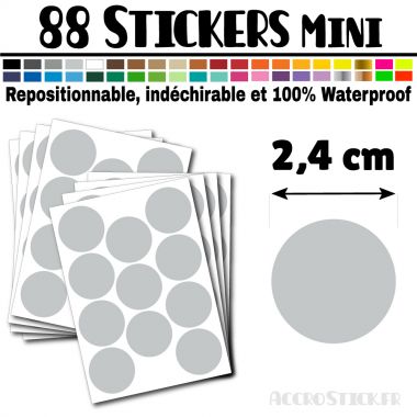 88 Ronds 2,4 cm - Stickers mini gommettes