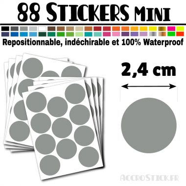 88 Ronds 2,4 cm - Stickers mini gommettes