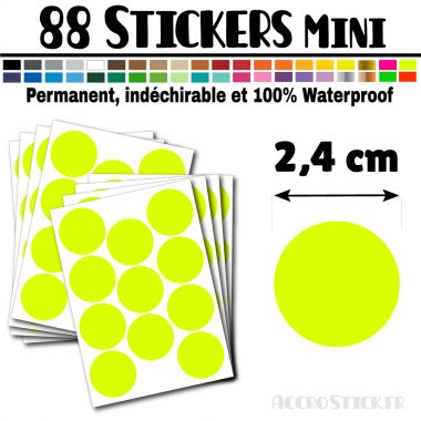 88 Ronds 2,4 cm - Stickers mini gommettes