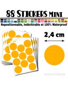 88 Ronds 2,4 cm - Stickers mini gommettes