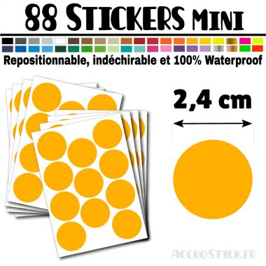 88 Ronds 2,4 cm - Stickers mini gommettes