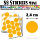 88 Ronds 2,4 cm - Stickers mini gommettes