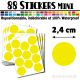 88 Ronds 2,4 cm - Stickers mini gommettes