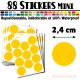 88 Ronds 2,4 cm - Stickers mini gommettes