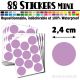 88 Ronds 2,4 cm - Stickers mini gommettes