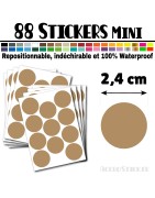 88 Ronds 2,4 cm - Stickers mini gommettes