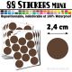 88 Ronds 2,4 cm - Stickers mini gommettes