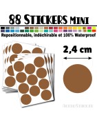 88 Ronds 2,4 cm - Stickers mini gommettes