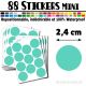 88 Ronds 2,4 cm - Stickers mini gommettes